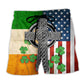Celtic Cross Flag Irish Beach Shorts For Summer Vacations And Flexible Everyday Wear