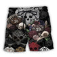 Skull Dice Dark Fantasy Beach Shorts Pattern Detail For Sunny Outdoor Activities