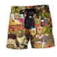 Wine Cat Grapes Beach Shorts For Beach Days And Easygoing Coastal Style