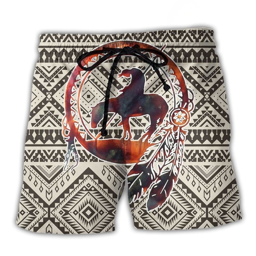 Southwestern Peace Horse Beach Shorts For Summer Vacations And Vacation Ready Style
