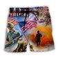 USA Veteran Proud Honor Beach Shorts Pattern View For Vacation Travel And Outdoor Fun