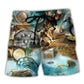 Motivational Clock Beach Shorts For Island Escapes And Relaxed Holiday Style