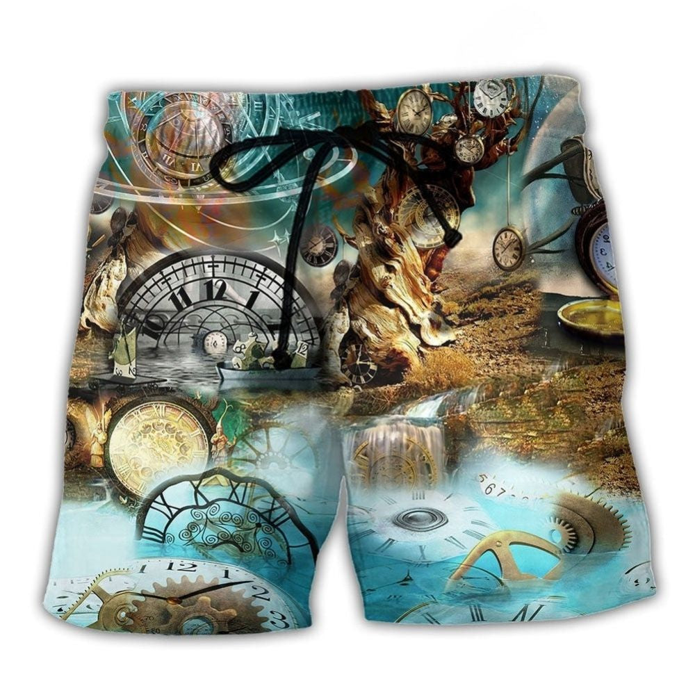 Motivational Clock Beach Shorts For Island Escapes And Relaxed Holiday Style