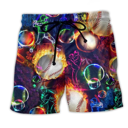 Classic Baseball Beach Shorts For Holiday Cruises And Laid Back Daily Wear