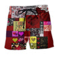Valentine Paisley Heart Red Beach Shorts For Summer Festivals And Leisure And Relaxation