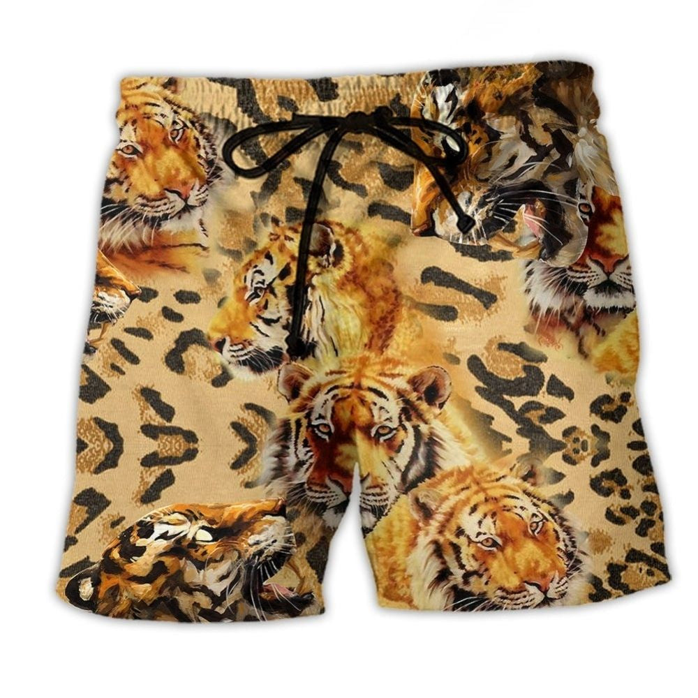 Cool Tiger Energy Bold Wildlife Beach Shorts For Warm Weather Travel And Everyday Comfort
