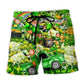 Irish Happy Saint Patrick's Day Green Beach Shorts For Poolside Relaxation And Summer Adventures