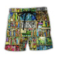 Fantastic World Inside A Book Beach Shorts Design View For Poolside Relaxation And Holiday Trips