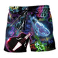 Neon Violin Music Beach Shorts For Coastal Adventures And Laid Back Daily Wear
