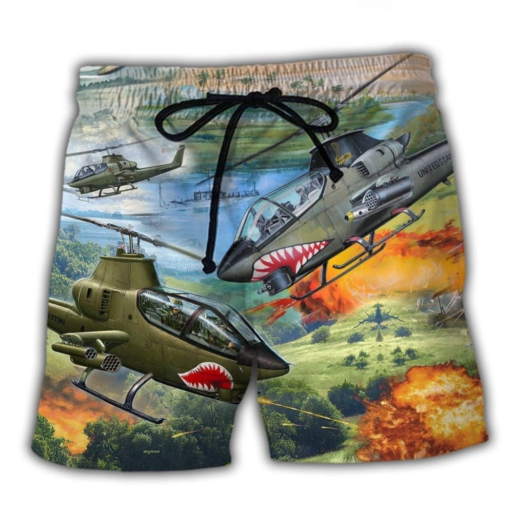 Military Combat Airplane Beach Shorts For Outdoor Adventures And Warm Weather Wardrobe