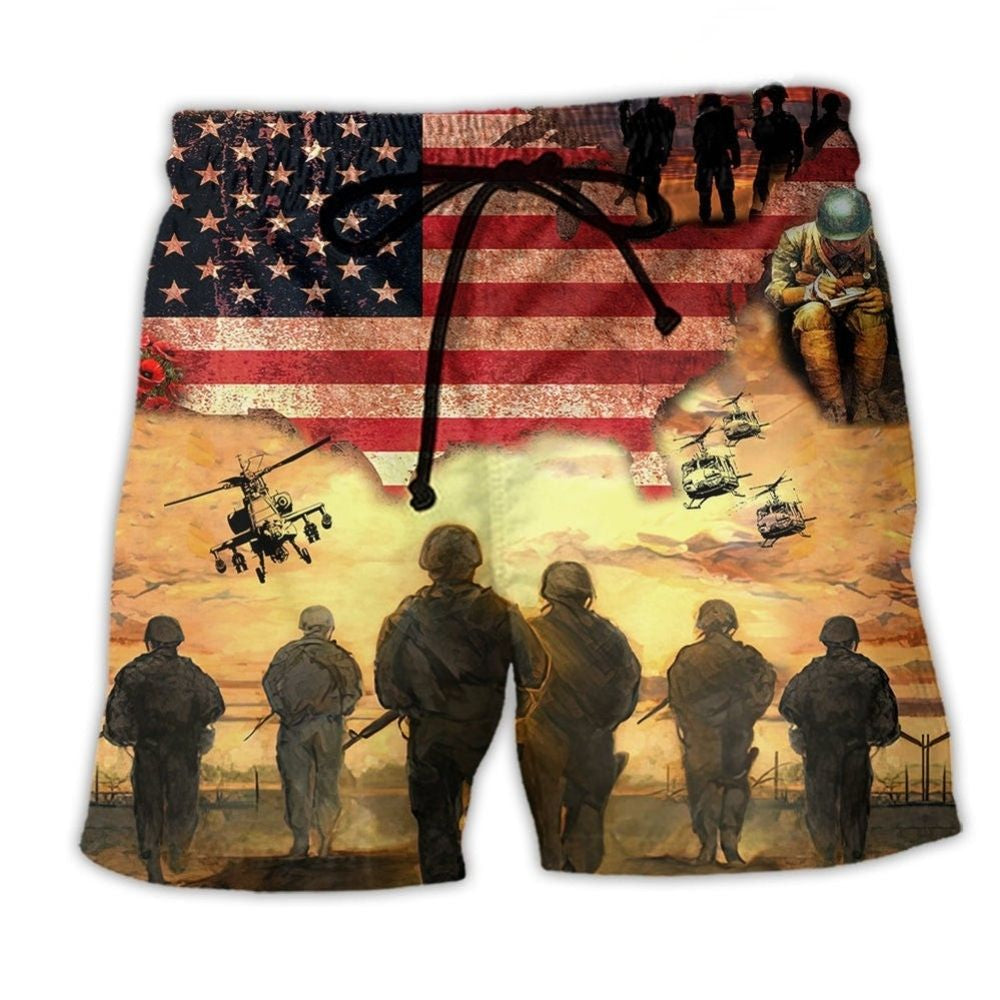 Veteran Sacrifice America Beach Shorts For Coastal Adventures And Weekend Casual Style