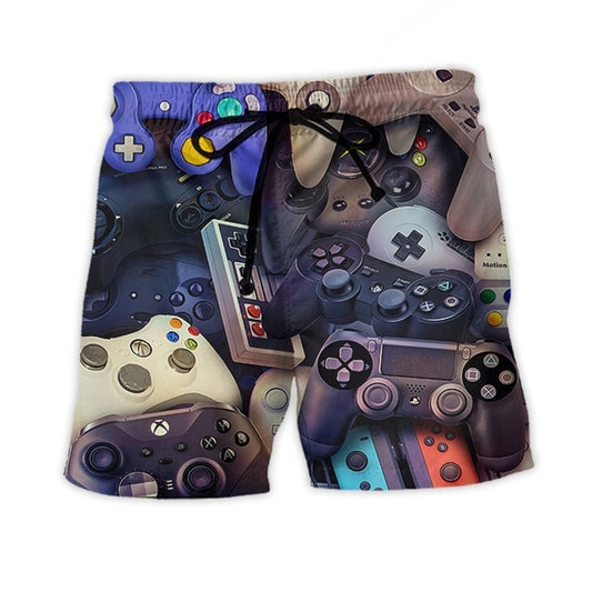 Gamer Controller Choice Beach Shorts Design View For Summer Events And Coastal Getaways