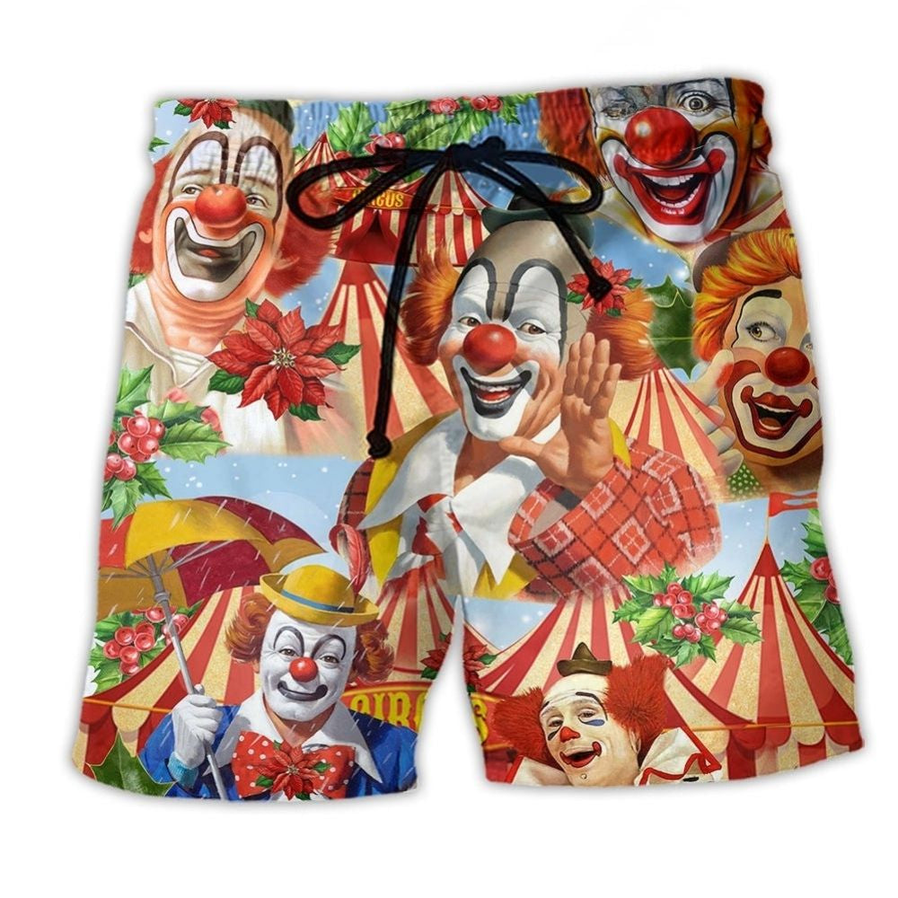 Christmas Clown Beach Shorts For Sunny Day Getaways And Everyday Comfort