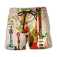Abstract Guitar Colorful Music Beach Shorts For Sunny Holidays And Comfortable Daily Styling