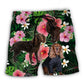 Boykin Spaniel Tropical Floral Lover Beach Shorts Pattern Detail For Relaxed Warm Weather Outfits