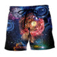 Time Flies Galaxy Clock Mystery Beach Shorts Design Detail For Weekend Getaways And Beach Days