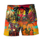 Tiki Hawaii Heart Colorful Beach Shorts For Holiday Cruises And Easygoing Coastal Style