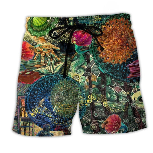 Music That Makes You Dream Beach Shorts Pattern View For Coastal Holidays And Casual Activities