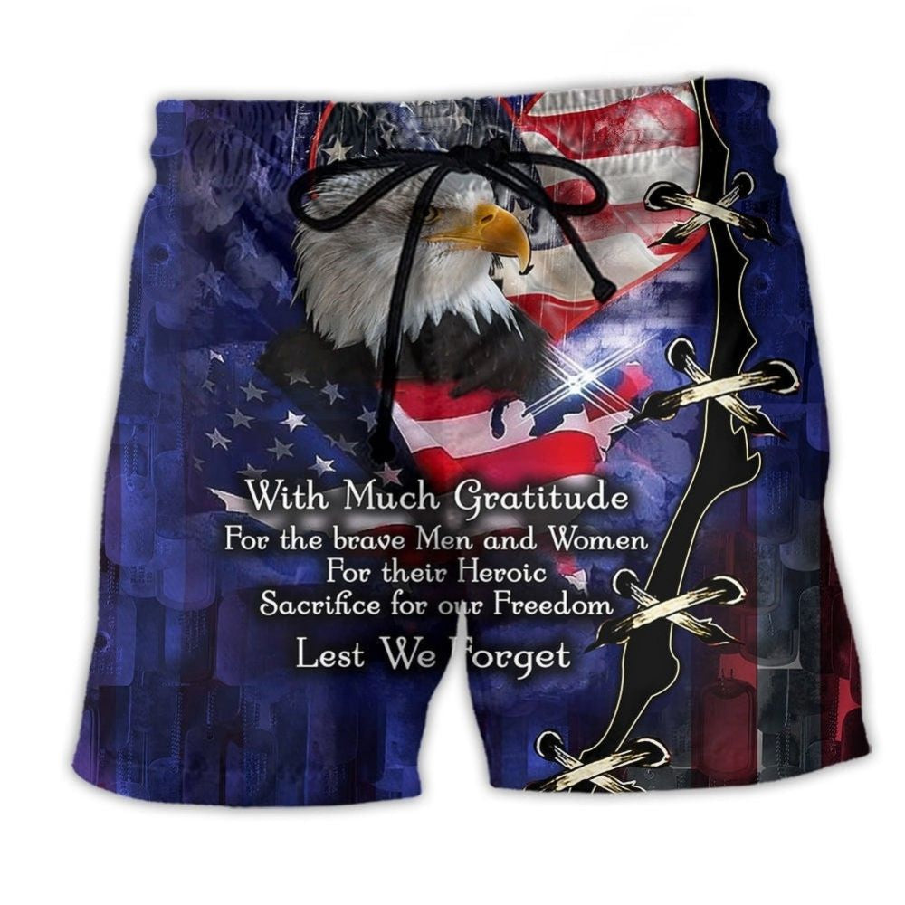 Veteran Thank America Beach Shorts For Sunny Day Getaways, Casual Outings, And Everyday Comfort