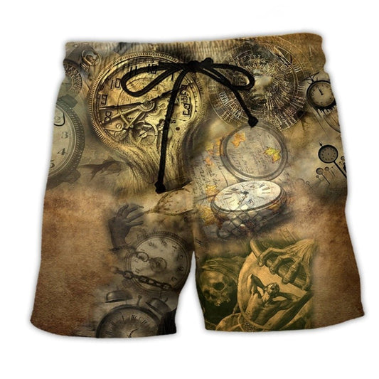 Vintage Watch History Beach Shorts For Beach Days And Leisure And Relaxation