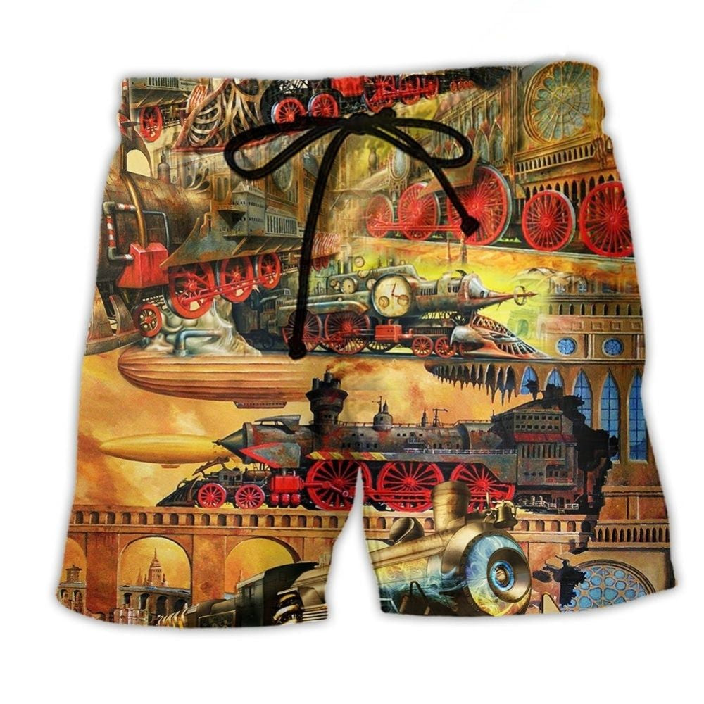 Train Journey Beach Shorts For Poolside Relaxation And Comfortable Daily Wear