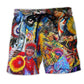 Native Pow Wow Dance Colorful Beach Shorts Design View For Poolside Relaxation And Holiday Trips