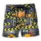 Power Truck Warning Heavy Duty Color Beach Shorts For Tropical Getaways And Weekend Adventures