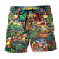 Tropical Aloha Tiki Beach Shorts For Tropical Holidays And Leisure And Relaxation