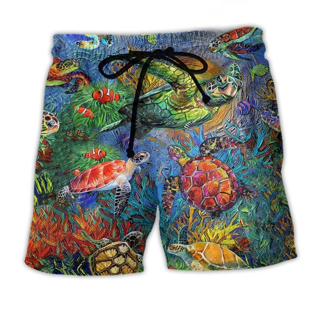 Turtle Turtley Ocean Beach Shorts For Sunny Day Getaways And Memorable Gift Ideas