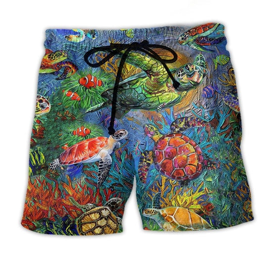 Turtle Turtley Ocean Beach Shorts For Sunny Day Getaways And Memorable Gift Ideas