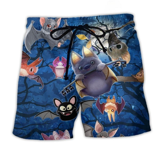 Cute Night Bats Beach Shorts For Weekend Escapes And Warm Weather Wardrobe