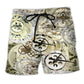 Minimal Clock One Speed Beach Shorts Pattern Detail For Sunny Outdoor Activities