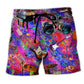 Music Motivation Pink Color Beach Shorts For Beach Days And Bright Summer Outfits
