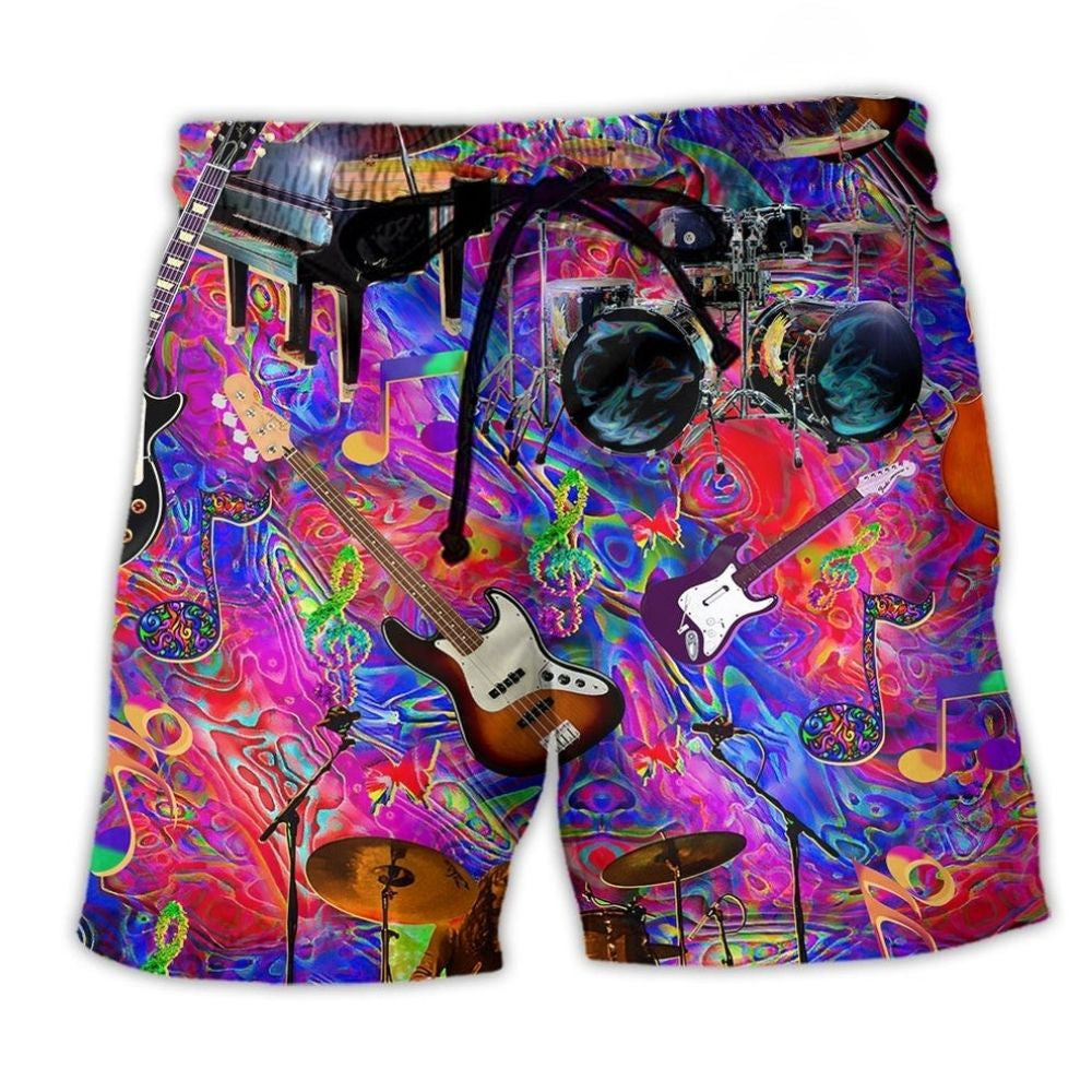 Music Motivation Pink Color Beach Shorts For Beach Days And Bright Summer Outfits