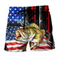 Fishing Amazing US Flag Beach Shorts For Beach Trips And Relaxed Vacation Styling