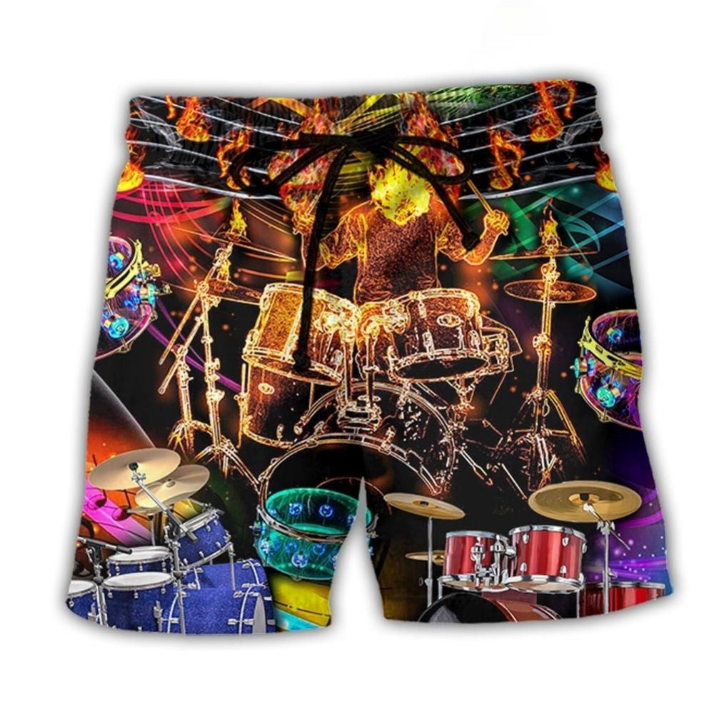 Drum Is My Life Colorful Light Beach Shorts For Tropical Getaways And Weekend Adventures