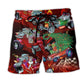 Merry Christmas Hot Rod Beach Shorts For Resort Days And Leisure And Relaxation