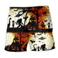 Halloween Bigfoot UFO Humor Beach Shorts Print Detail For Dark Fantasy Summer Style