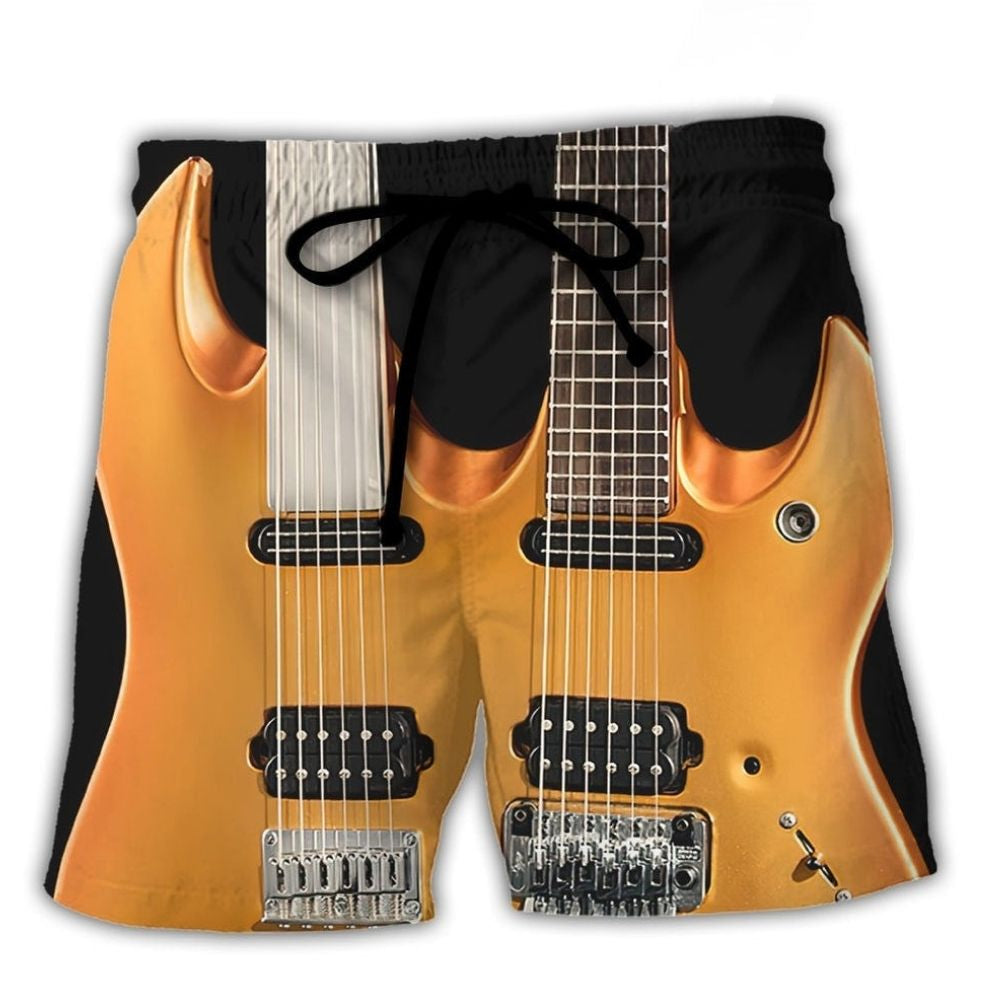 Double Electric Guitar Beach Shorts For Outdoor Adventures And Thoughtful Seasonal Gifts