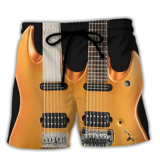 Double Electric Guitar Beach Shorts For Outdoor Adventures And Thoughtful Seasonal Gifts