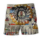 Electric Guitar Lover Music Beach Shorts Pattern View For Weekend Trips And Outdoor Activities
