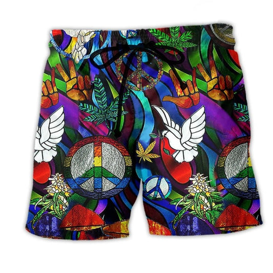 Bohemian Peace Bird Beach Shorts For Coastal Adventures And Relaxed Casual Style