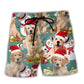 Golden Retriever Merry Christmas Beach Shorts For Poolside Relaxation And Casual Outdoor Comfort
