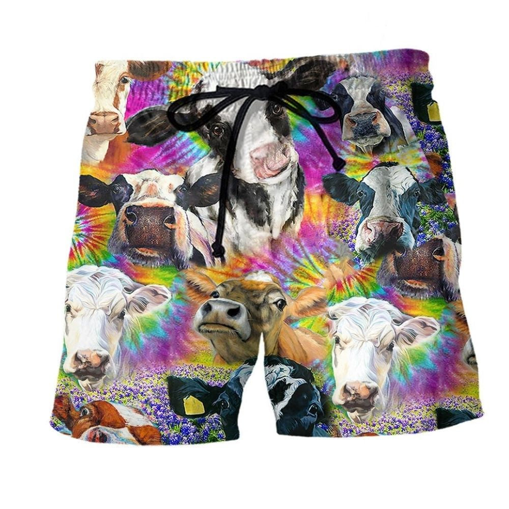 Cow Easily Distracted By Humor Cows Beach Shorts For Animal Lovers And Summer Vacation Style