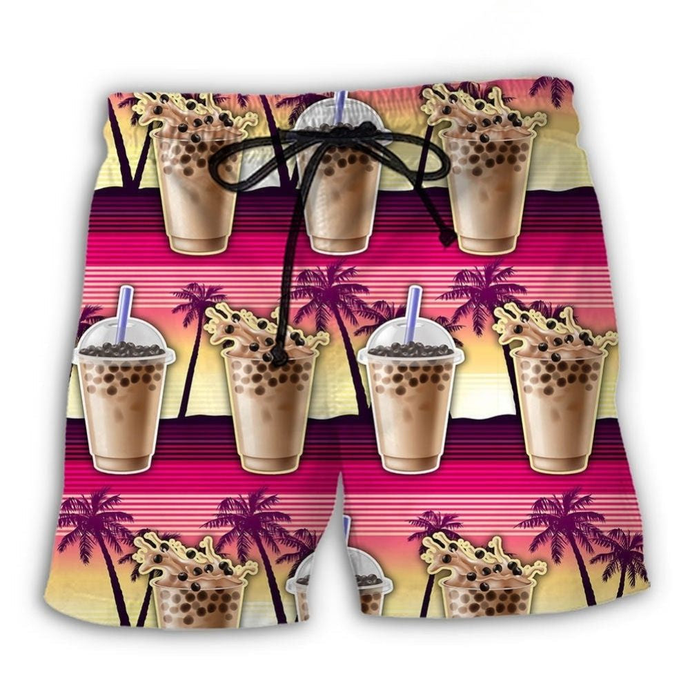 Boba Tea Summer Drink Beach Shorts For Weekend Escapes And Leisure And Relaxation