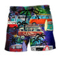 Camping Van Merry Christmas Holiday Beach Shorts For Warm Weather Travel And Everyday Comfort