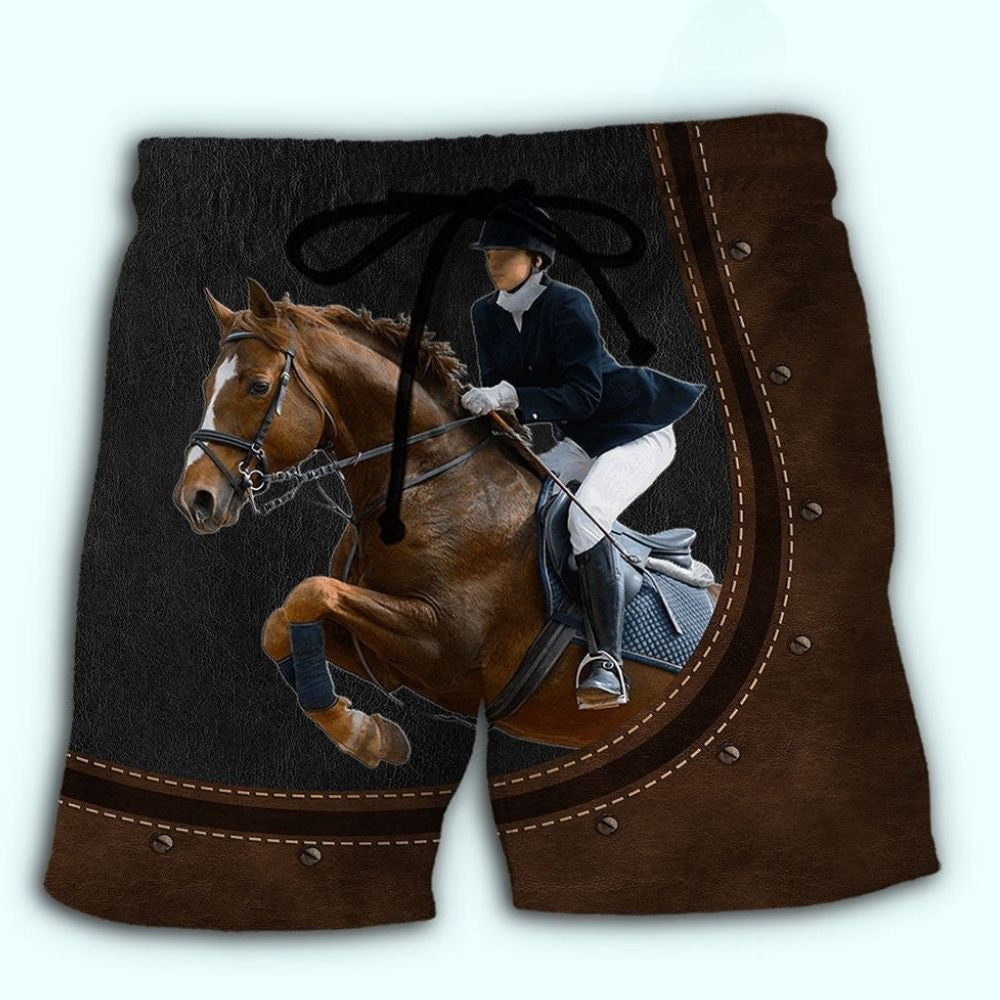 Dressage Horse Elegant Rider Beach Shorts For Sunny Holidays And Comfortable Daily Styling