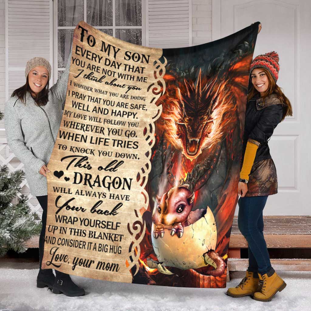 Dragon To My Son This Old Flannel Blanket For Cozy Bedroom Sofa Decor