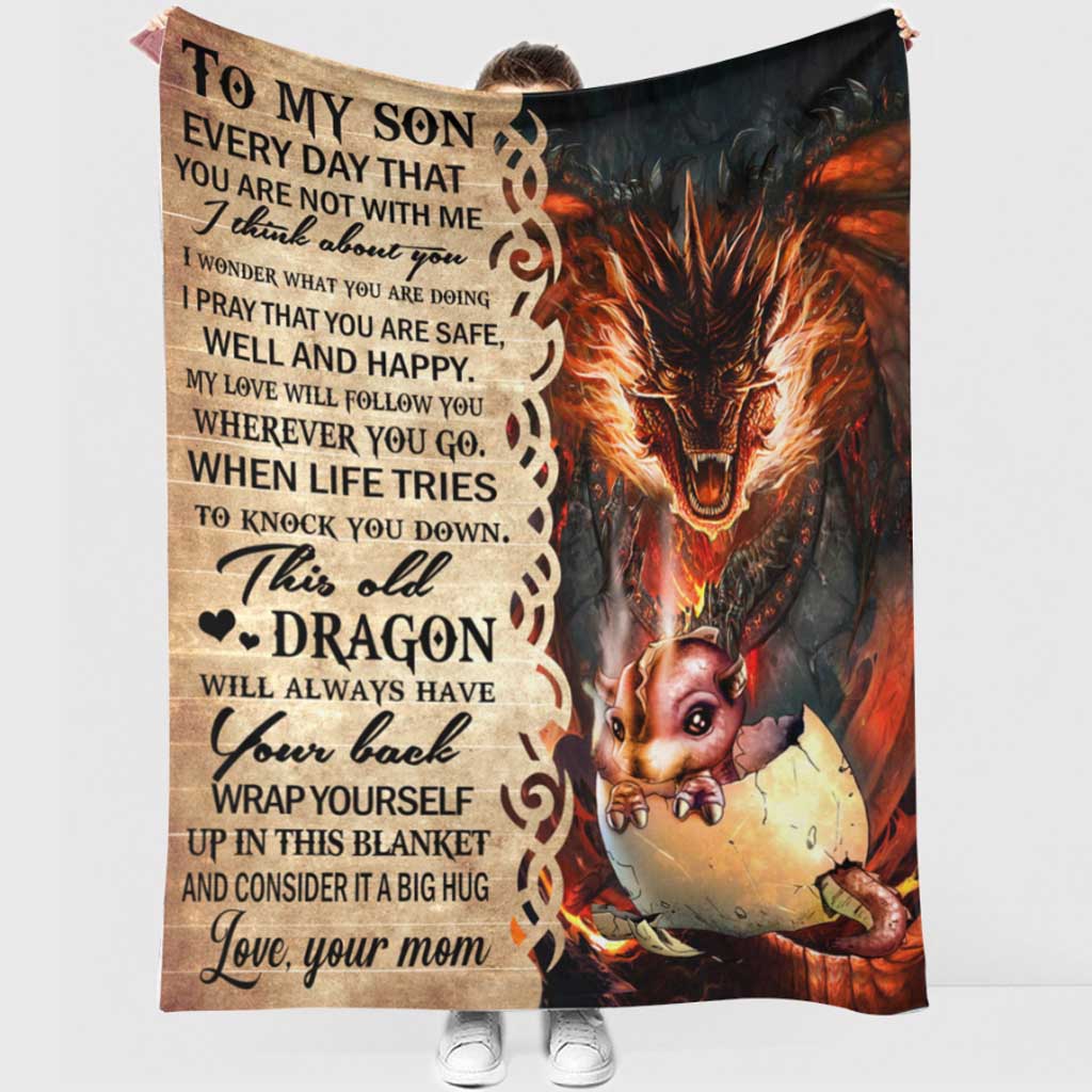 Dragon To My Son This Old Flannel Blanket For Cozy Bedroom Sofa Decor
