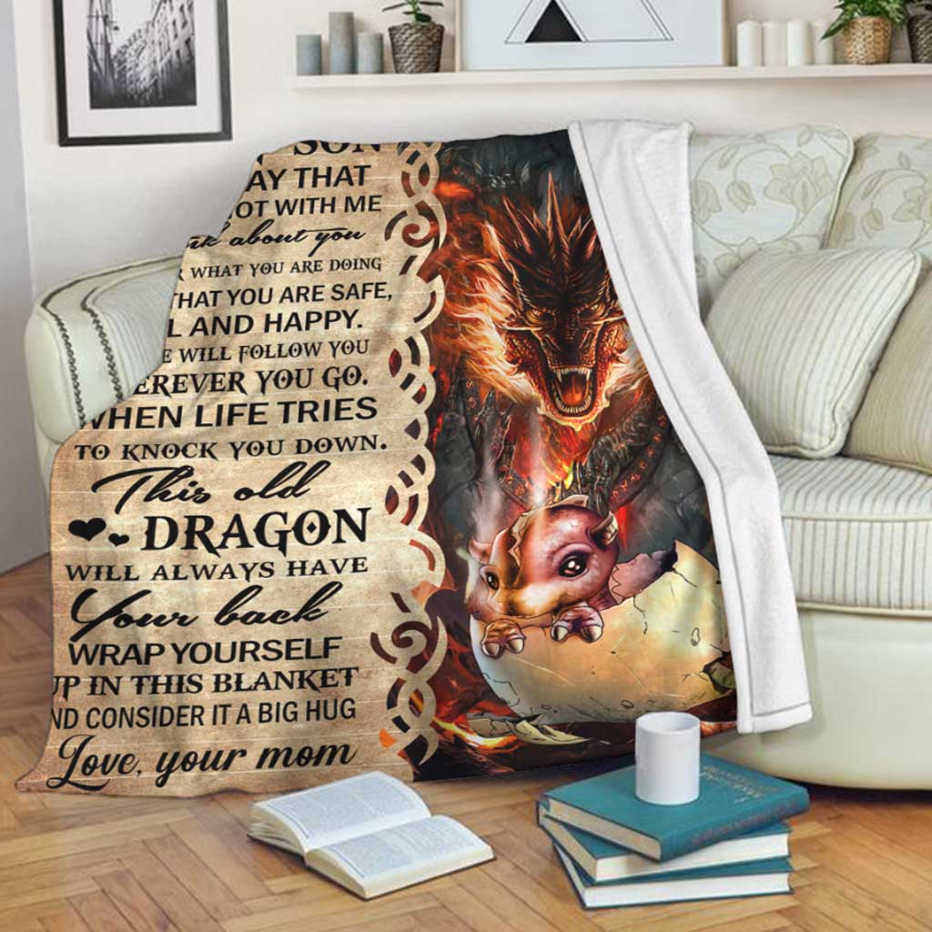 Dragon To My Son This Old Flannel Blanket For Cozy Bedroom Sofa Decor